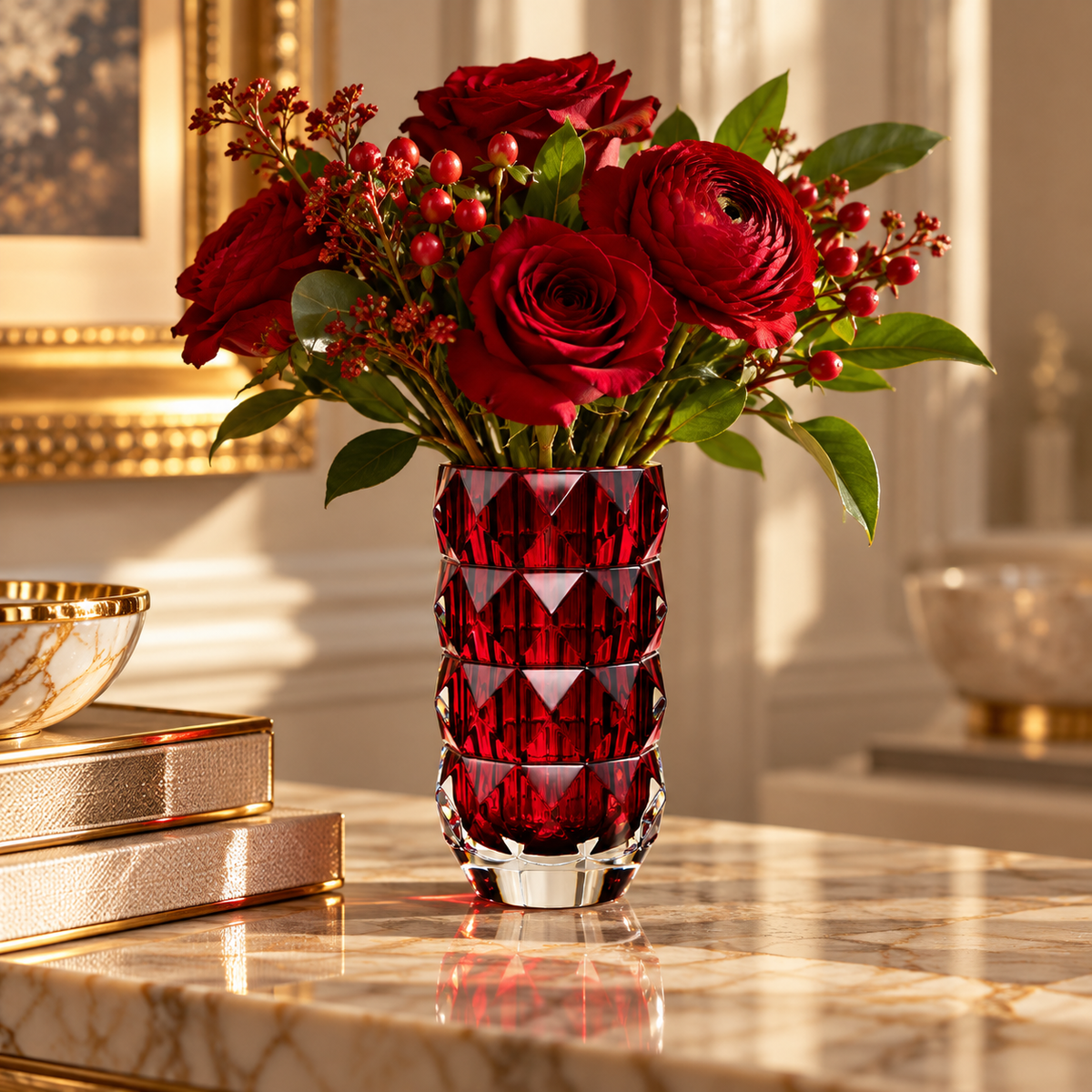 Baccarat Louxor Small Vase, Red