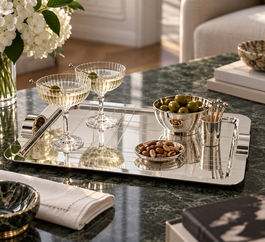 Christofle Graphik Silver-Plated Tray 18" x 13"