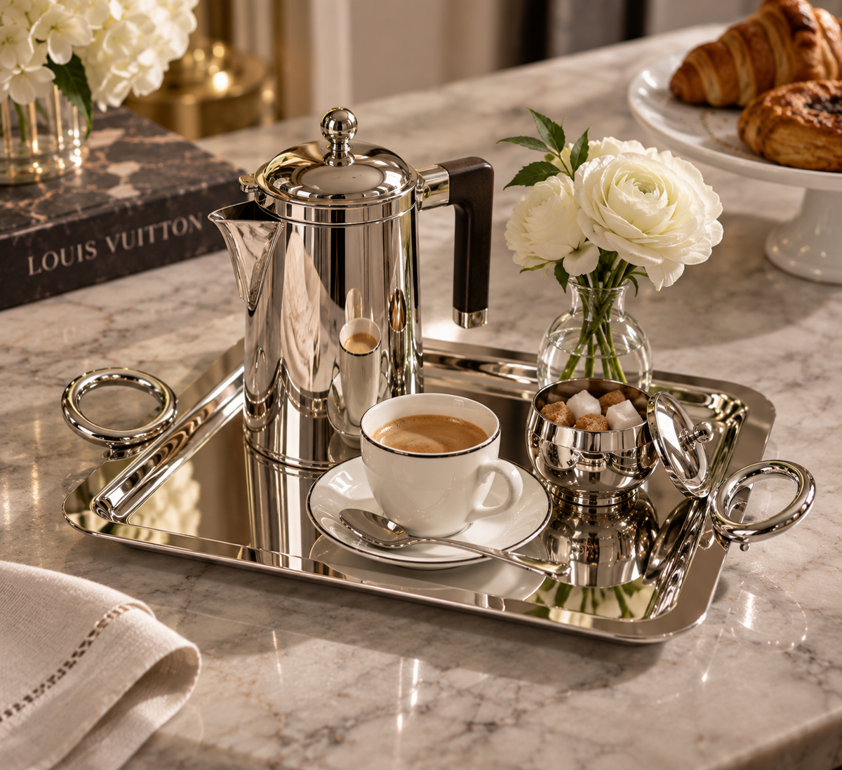 Christofle Vertigo Small Silver-Plated Tray 10" x 8"