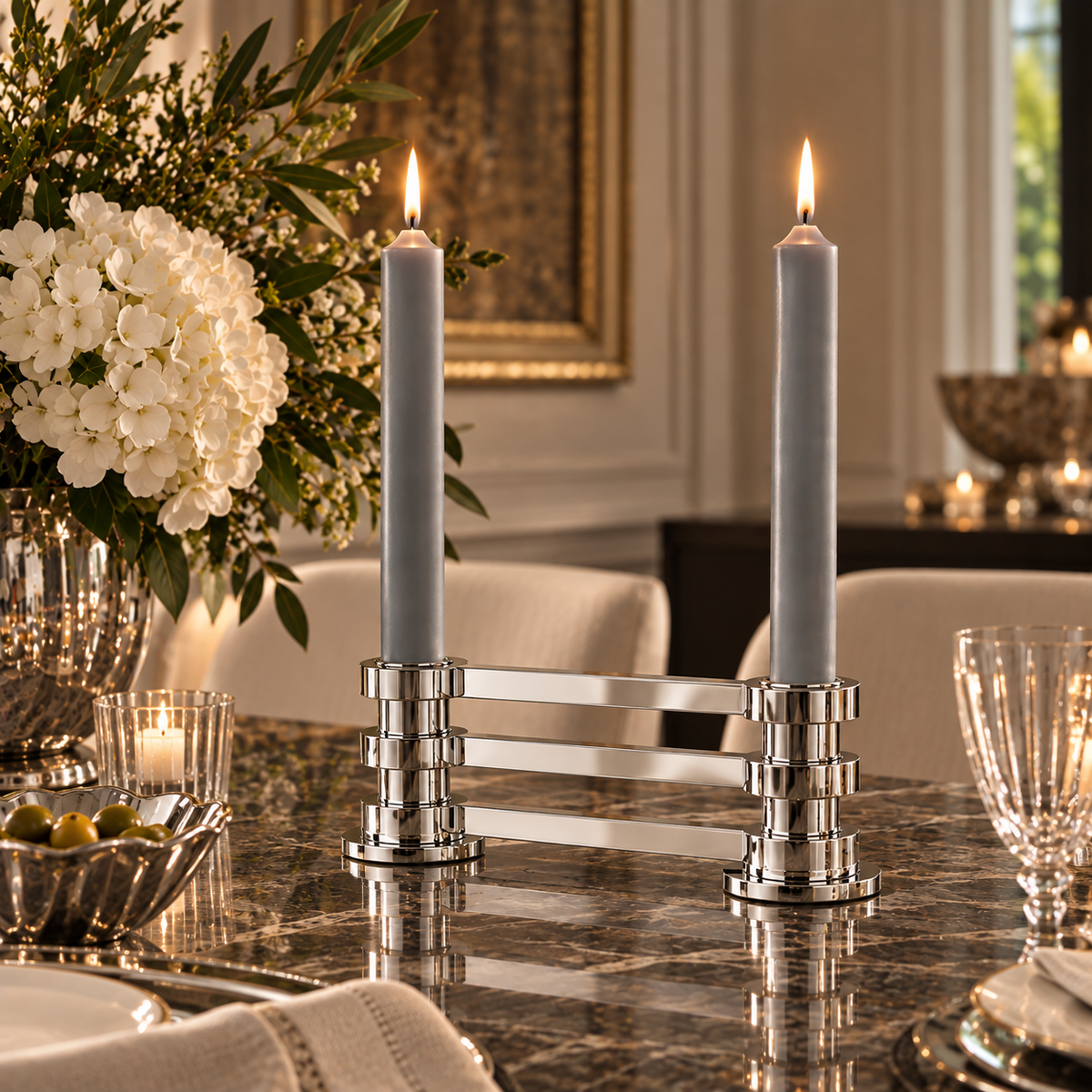 Puiforcat Ruban Rectangular Candlestick