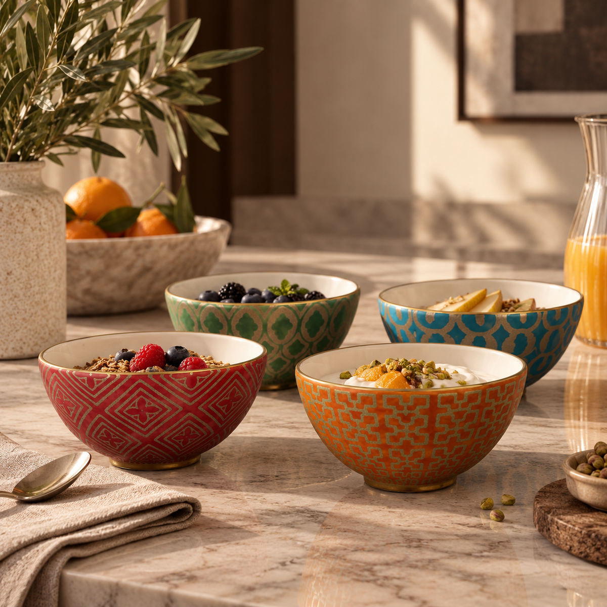 L'Objet Fortuny Assorted Cereal Bowls (Set of 4)