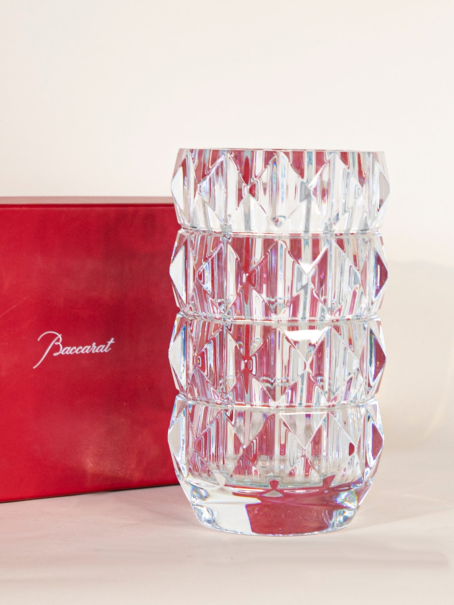 Louxor Round Tall Vase Clear - Box