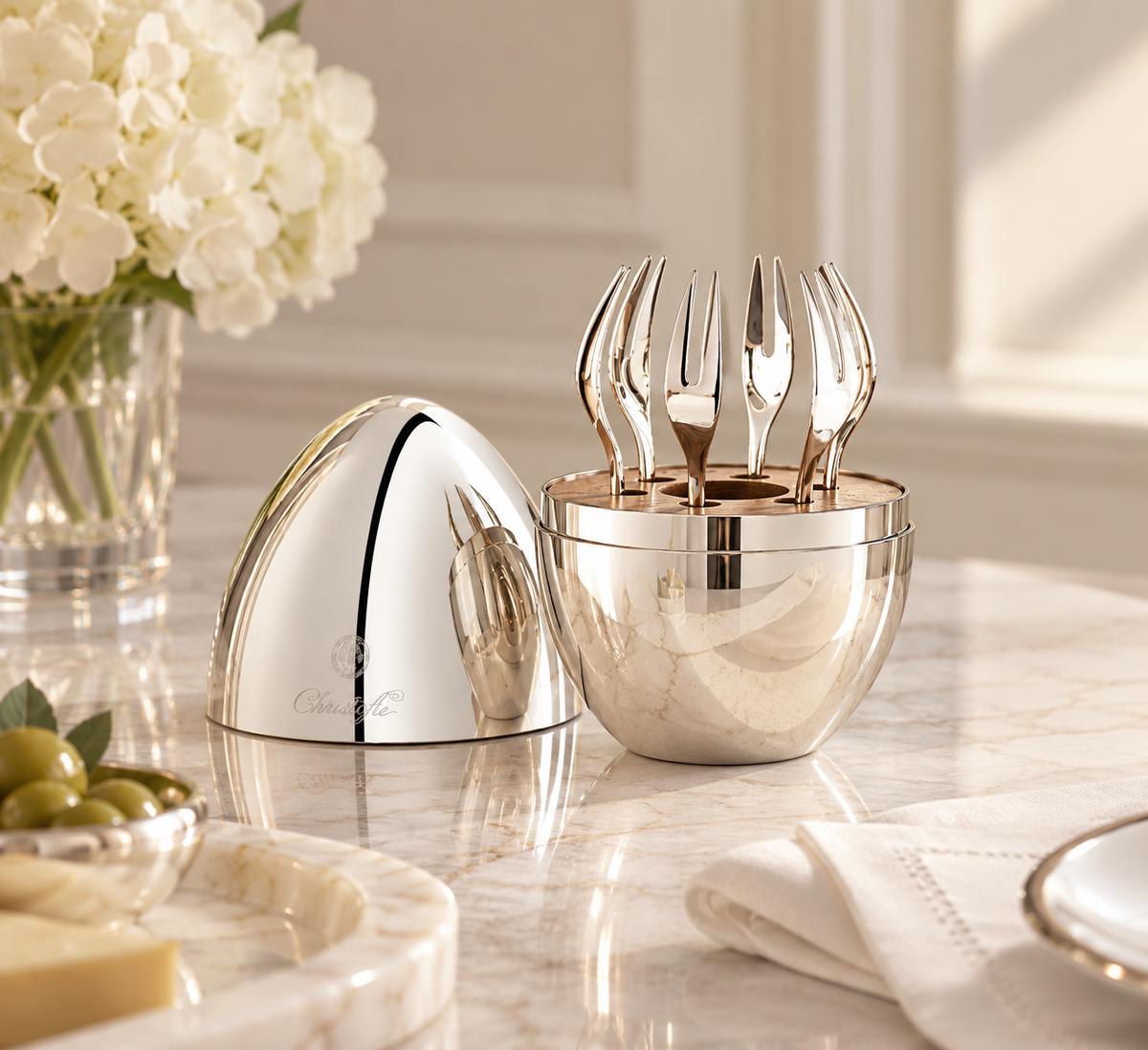 Christofle MOOD Yummy Silver-Plated Cocktail Fork Set of 6