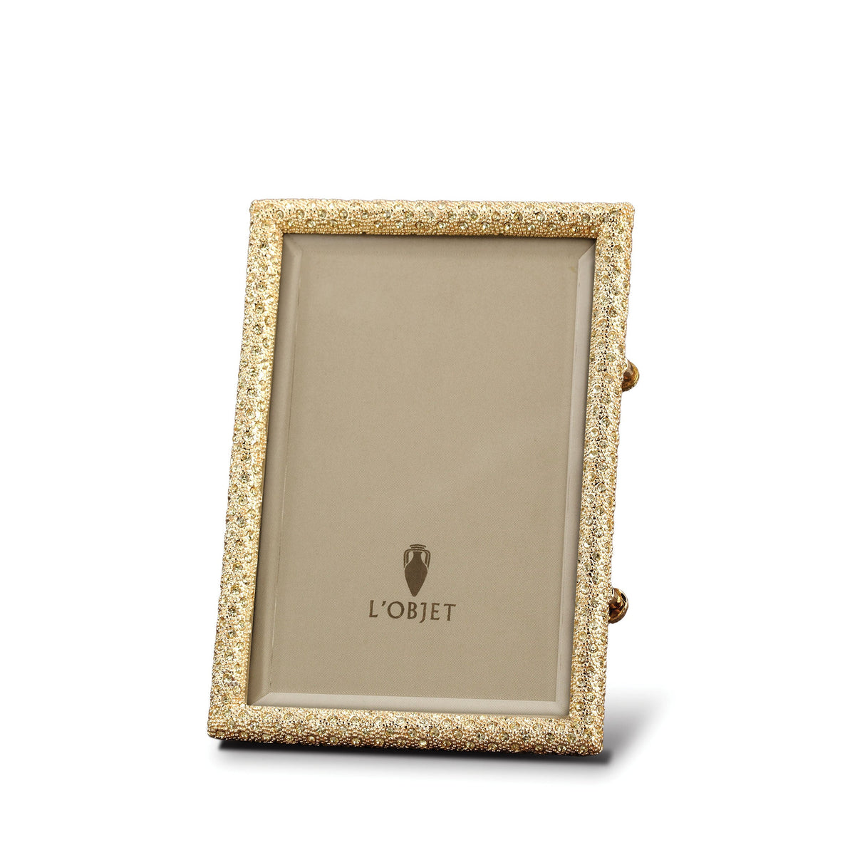 L'Objet Rectangular Pavé Frame, Gold, Yellow Crystals, 4 x 6
