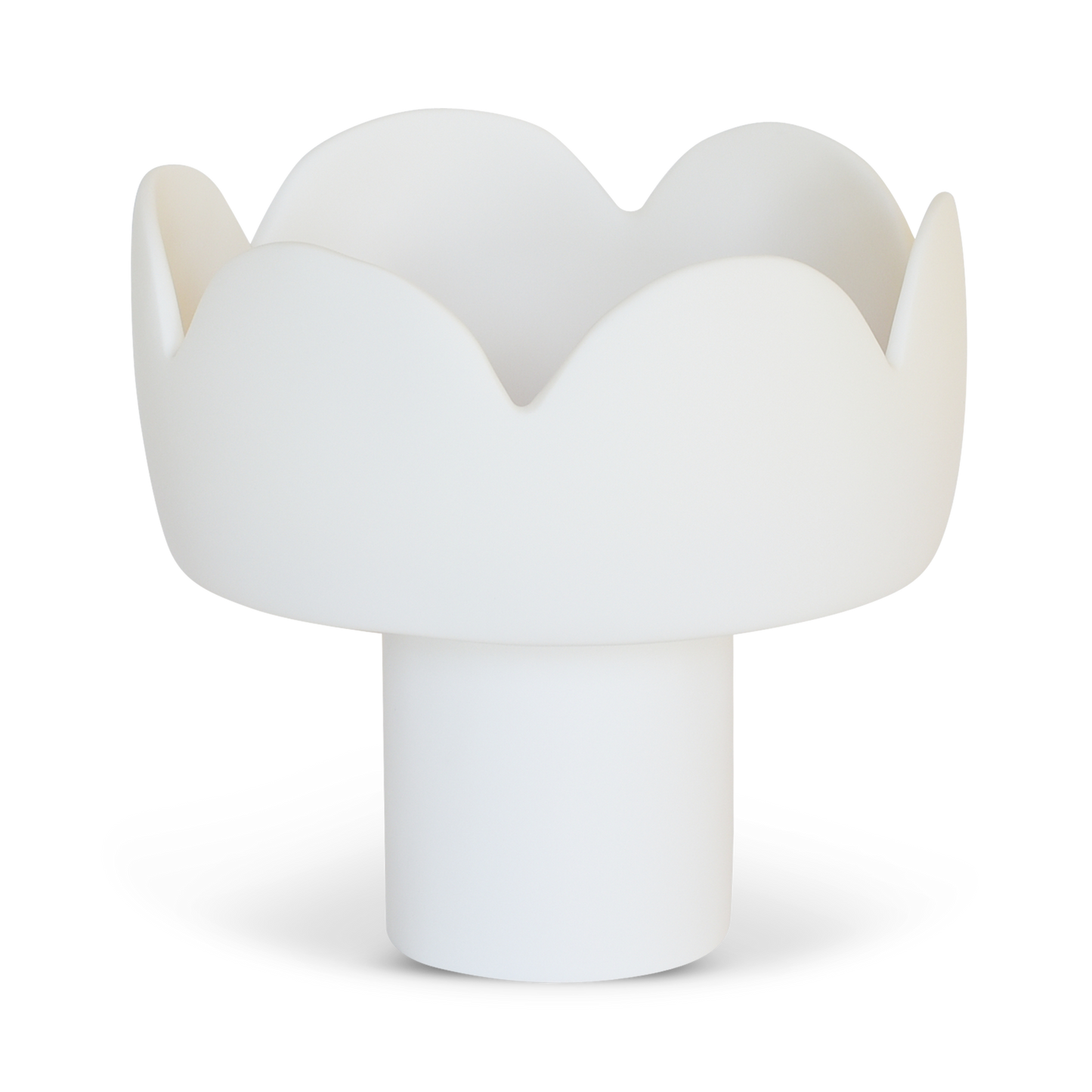 Fleur Footed Bowl - Medium - White