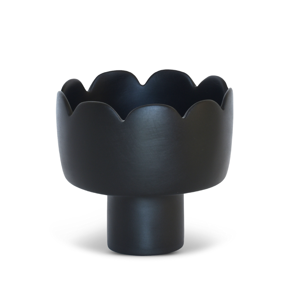 Fleur Footed Bowl - Small - Black