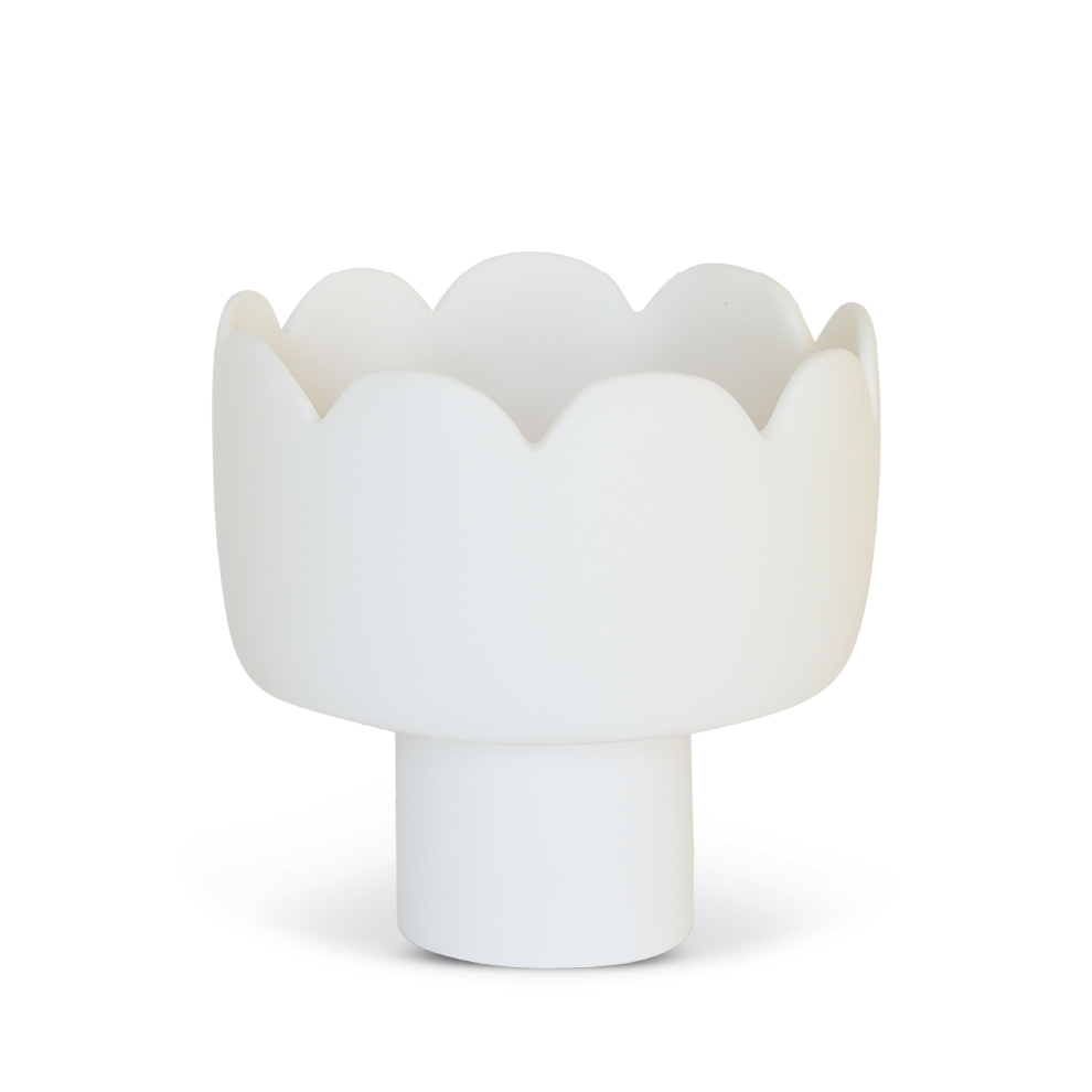 Fleur Footed Bowl - Small - White