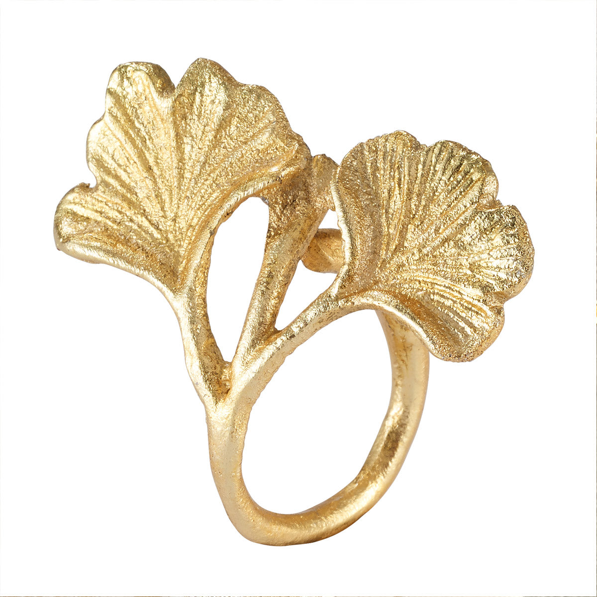 Bodrum Ginkgo Gold Napkin Ring Set of 8