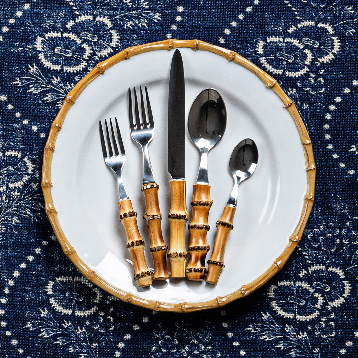 Juliska Bamboo 5-Piece Place Setting - Natural, styled table setting