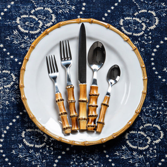 Juliska Bamboo 5-Piece Place Setting - Natural, styled table setting