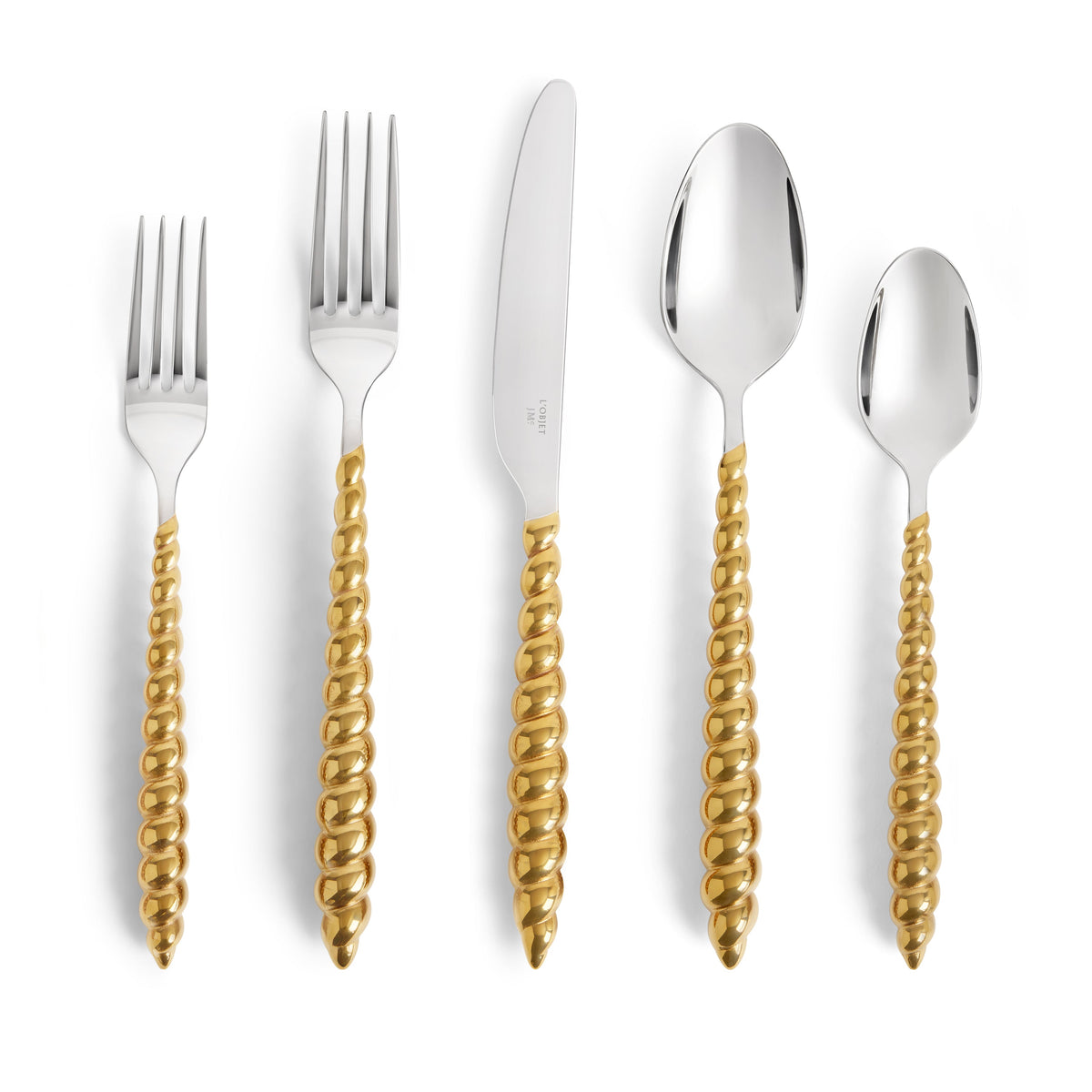 L'Objet Jessica McCormack Shell Flatware, 5-Piece Place Setting, Gold
