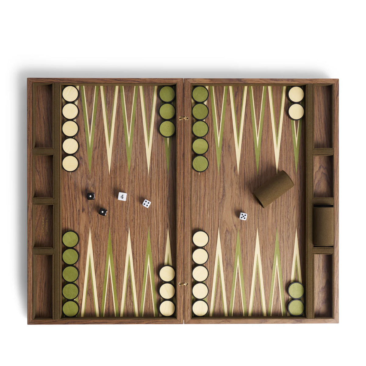 L'Objet Fortuny Backgammon Camo Isole/Military Green