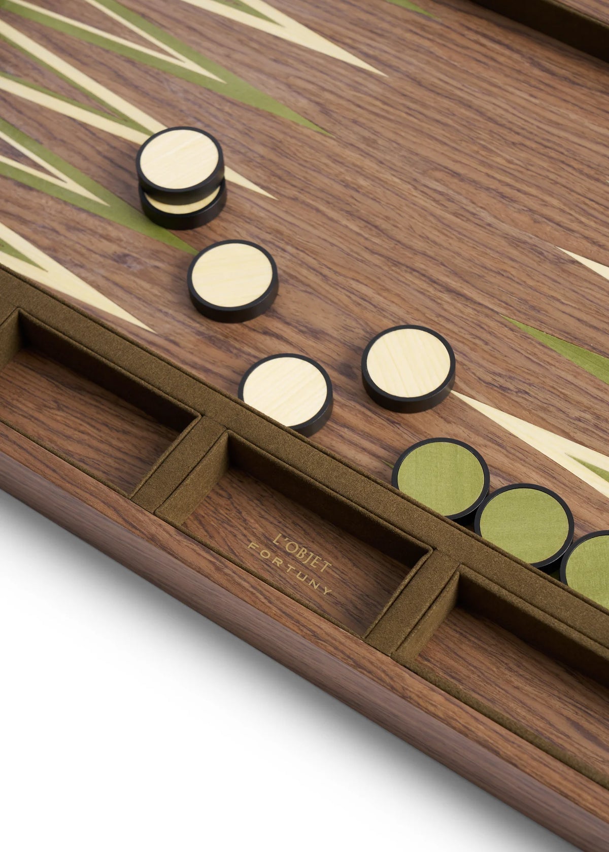 L'Objet Fortuny Backgammon Camo Isole/Military Green