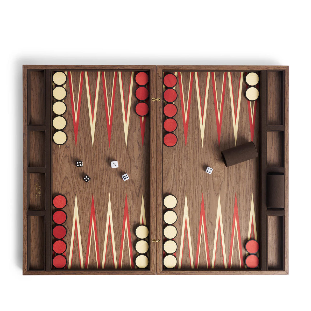 L'Objet Fortuny Backgammon Laotze/Oxblood Spice