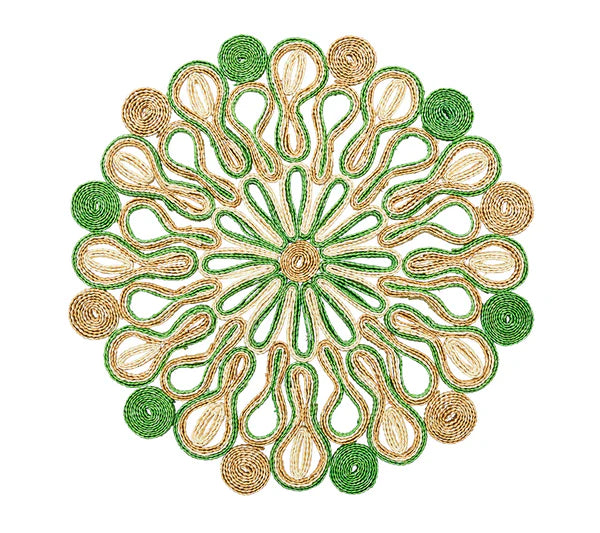 Kim Seybert Marisol Placemat in Natural & Green, Set of 4