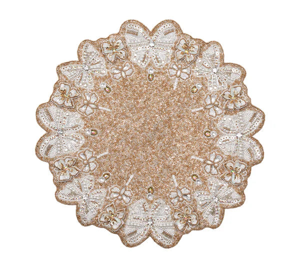 Kim Seybert Monarch Placemat in Champagne & Crystal, Set of 2
