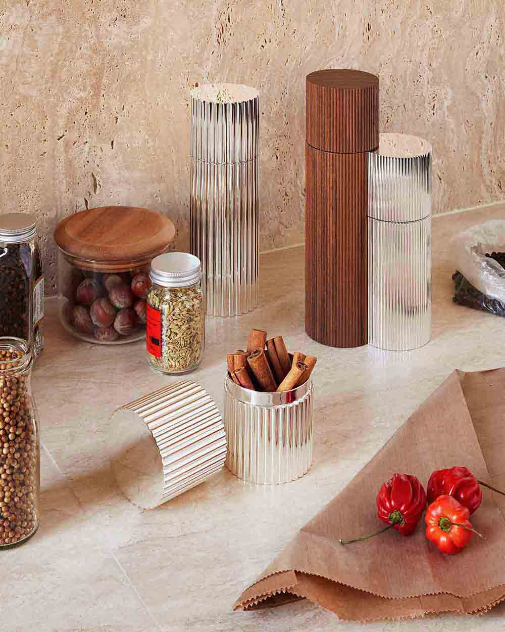 Puiforcat Granville Salt and Pepper Mills Walnut