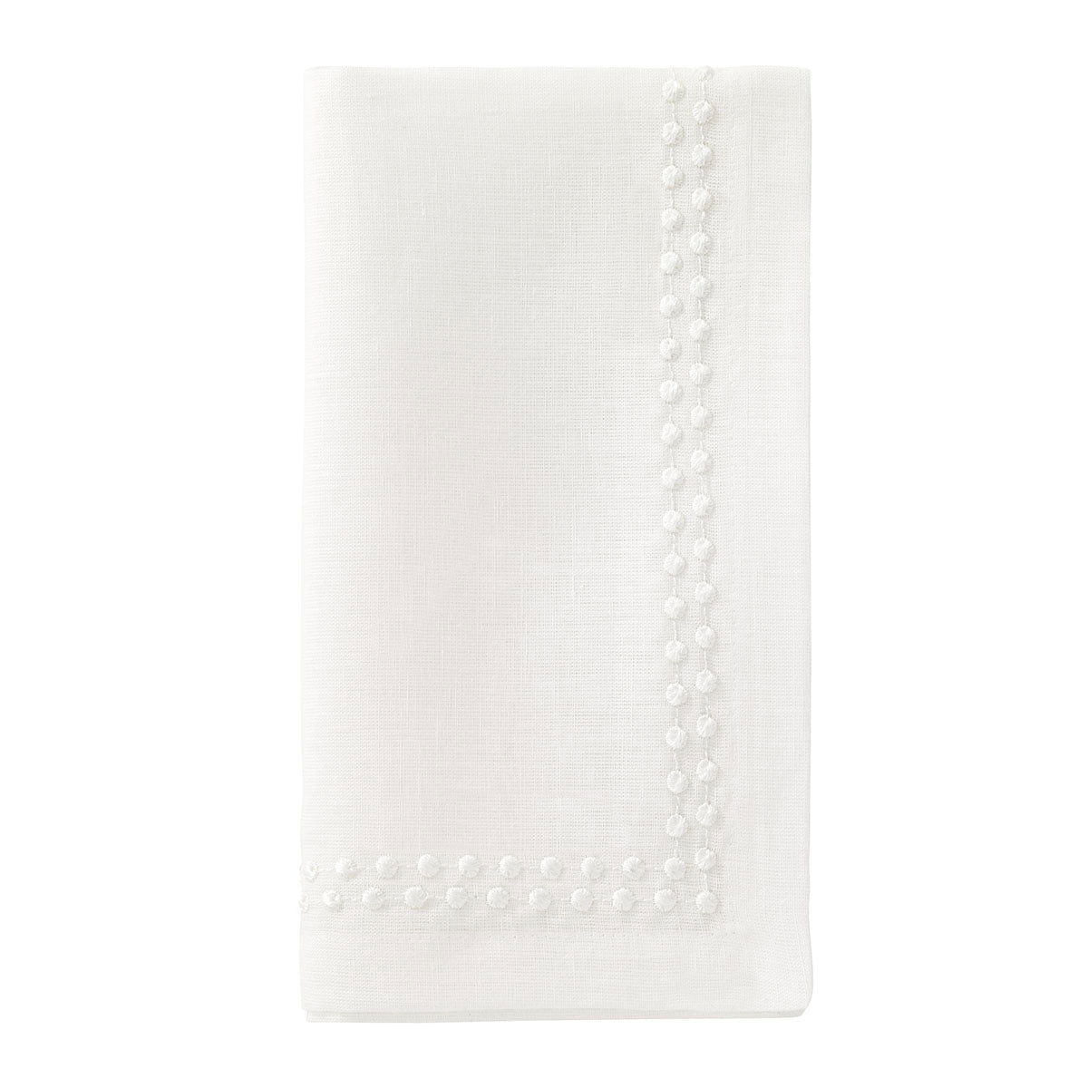 Bodrum Pearls Embroidered Napkin Set of 4 White