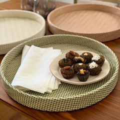 Bodrum Rattan 16" Round Tray Beige
