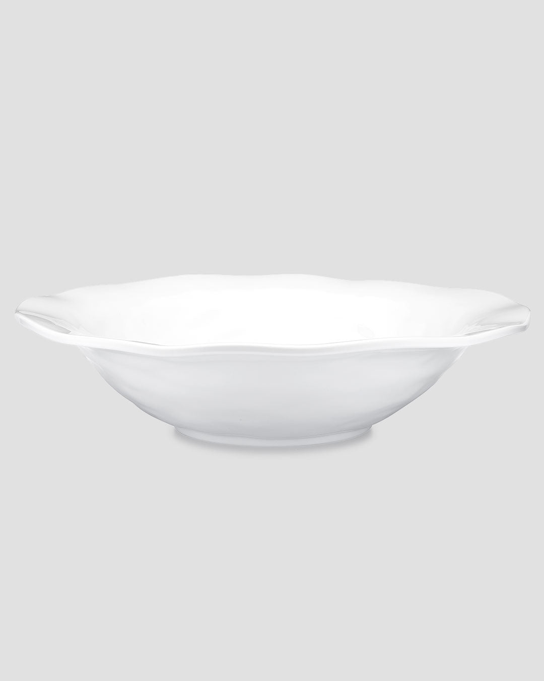 Q Squared Ruffle Melamine Round Shallow Serving Bowl Set of 4