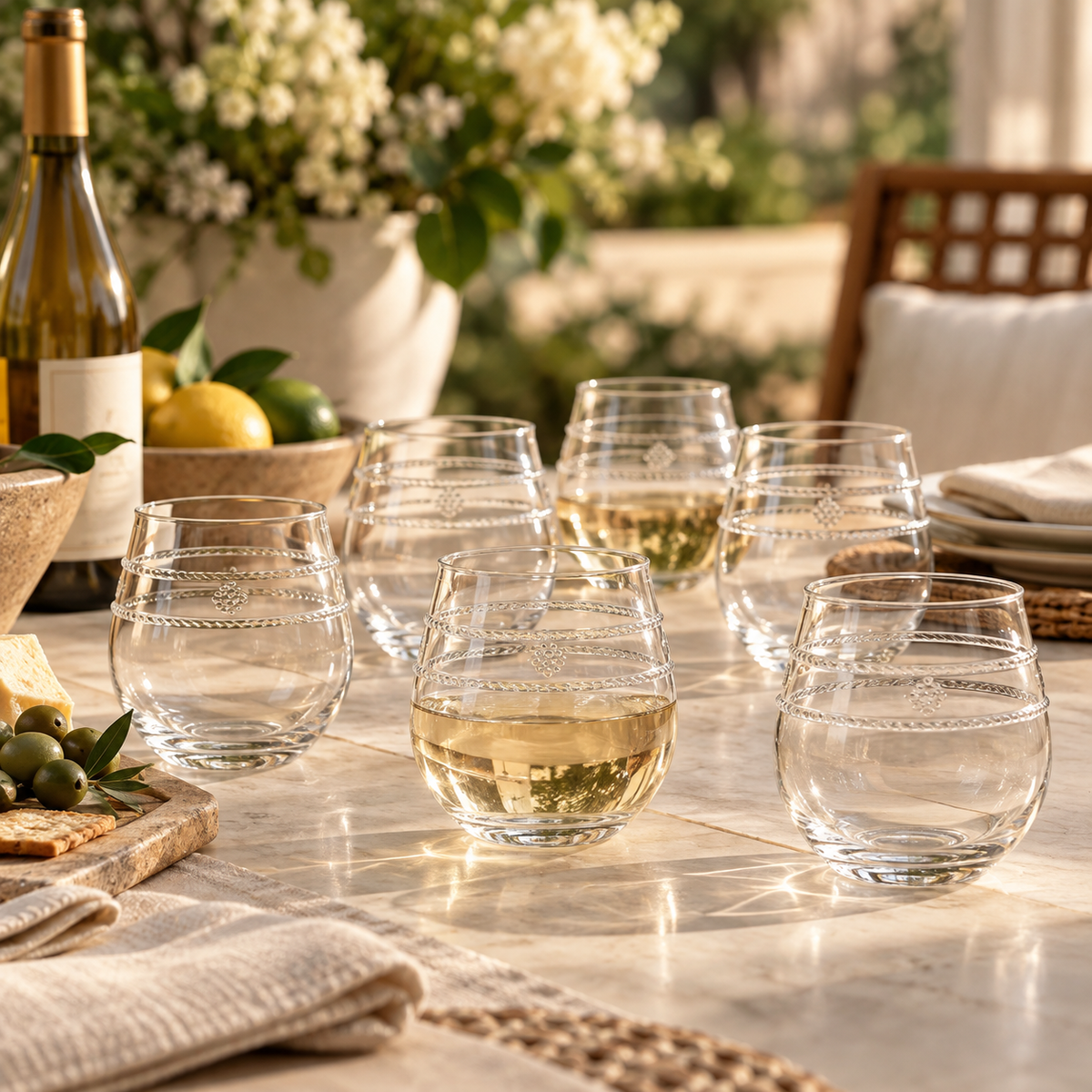 Juliska Isabella Acrylic Stemless Wine Glass Set of 8