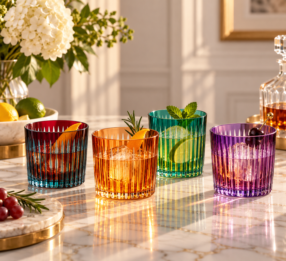 L'Objet Prism Double Old Fashioned Glasses, Set of 4
