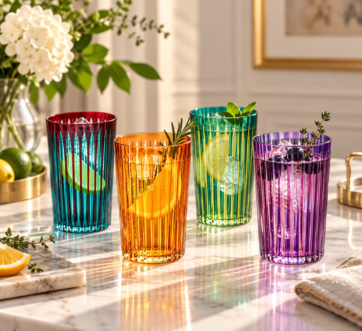 L'Objet Prism Highball Glasses, Set of 4