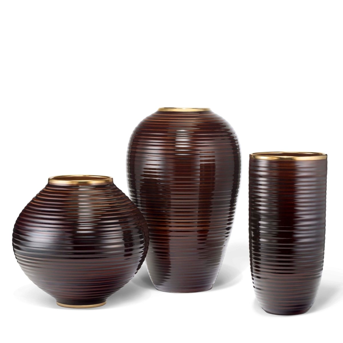Aerin Calinda Tapered Vase Chocolate