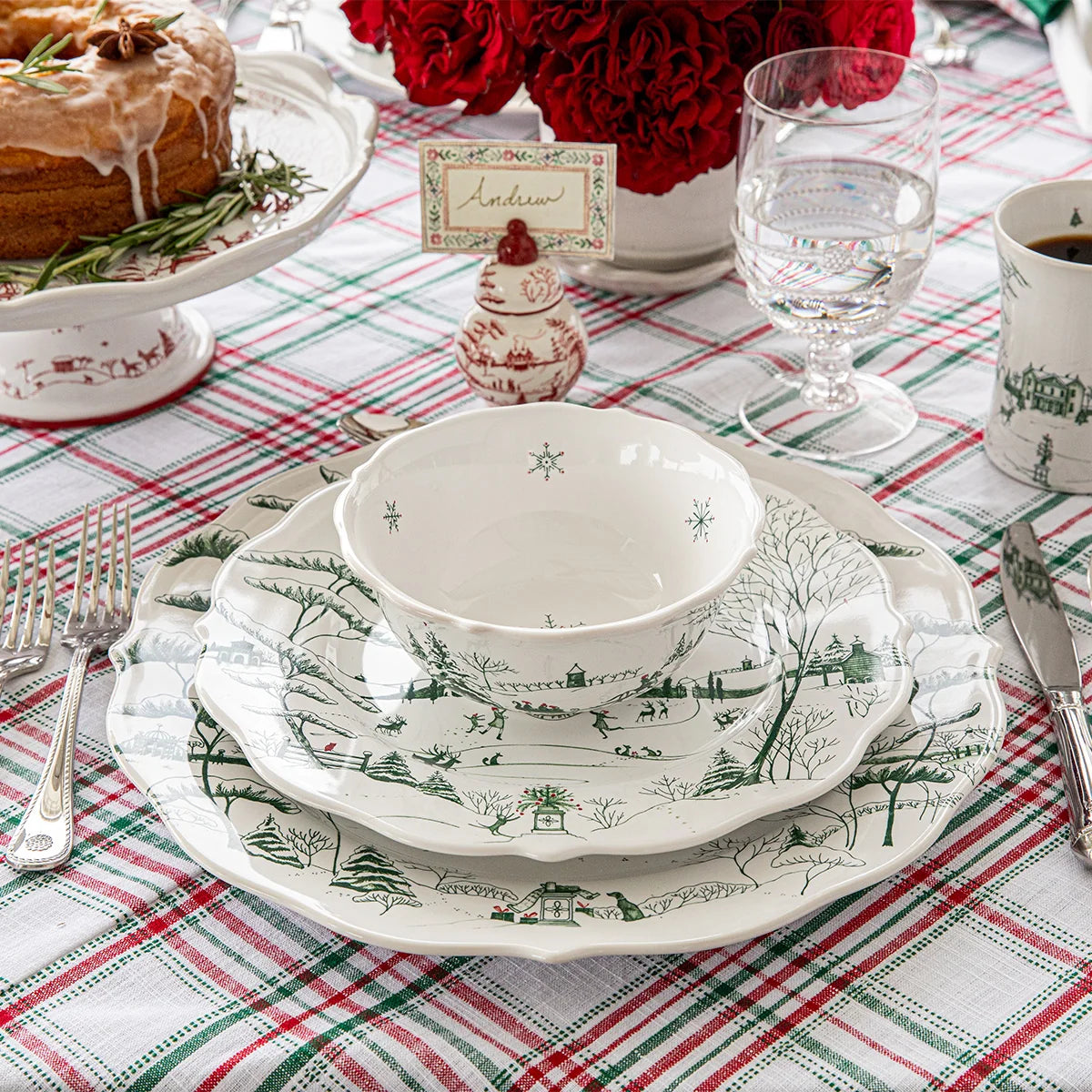 Juliska Country Estate Winter Frolic 4-Piece Place Setting Evergreen