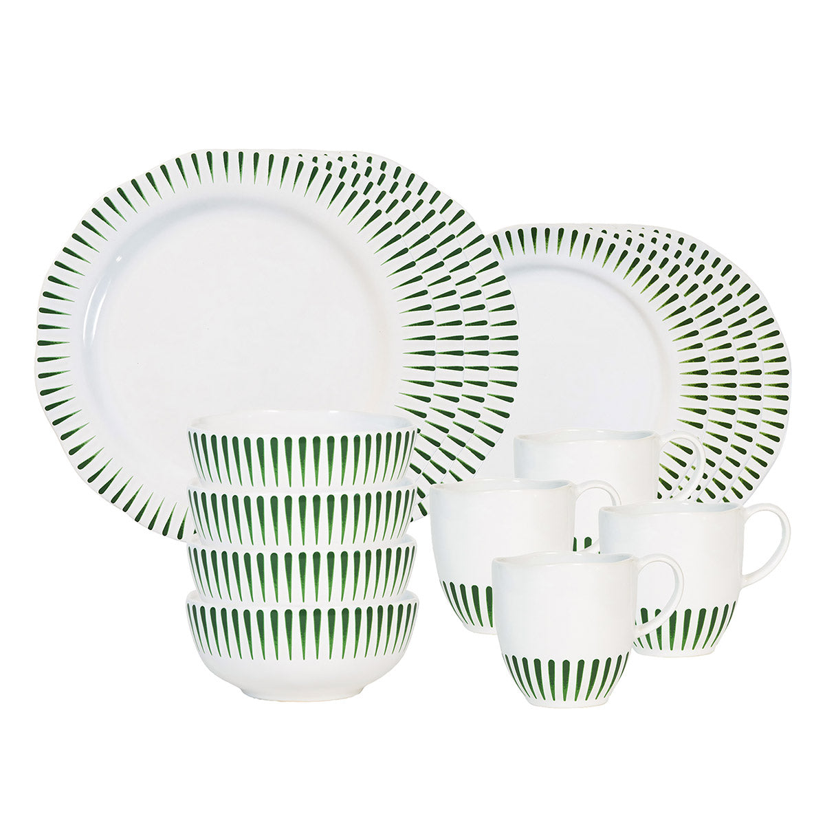 Juliska Sitio Stripe 16pc Place Setting - Basil