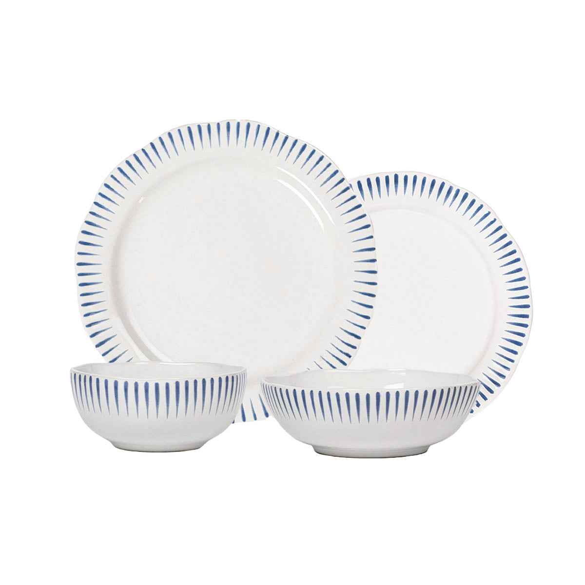 Juliska Sitio Stripe 4pc Place Setting - Delft Blue
