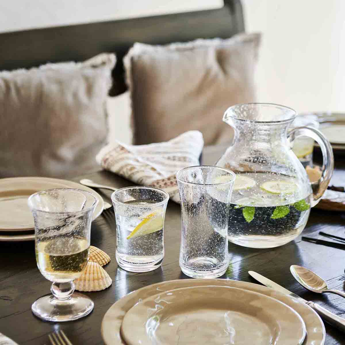 Provence Glass Pitcher, Clear, studio shot detail