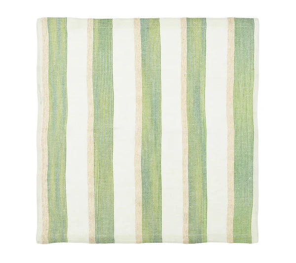 Kim Seybert Broad Stripe Napkin in Green & White, Set of 4
