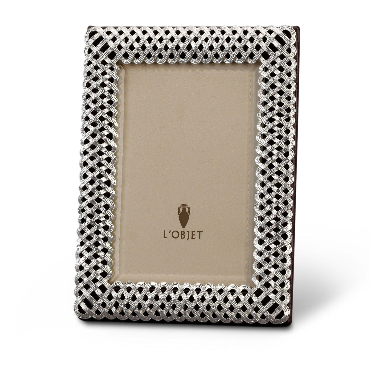 L'Objet Braid Frame, Platinum, 8 x 10