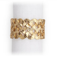 L'Objet Braid Napkin Rings Set of 4, Gold