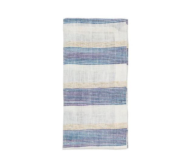 Kim Seybert Broad Stripe Napkin in Blue & White, Set of 4