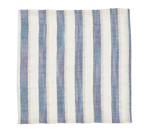 Kim Seybert Broad Stripe Napkin in Blue & White, Set of 4