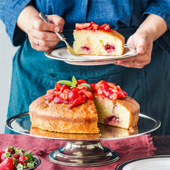 MATCH pewter cake stand with cake
