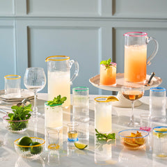 Juliska Nell Double Old Fashioned Assorted Set of 4 Multi