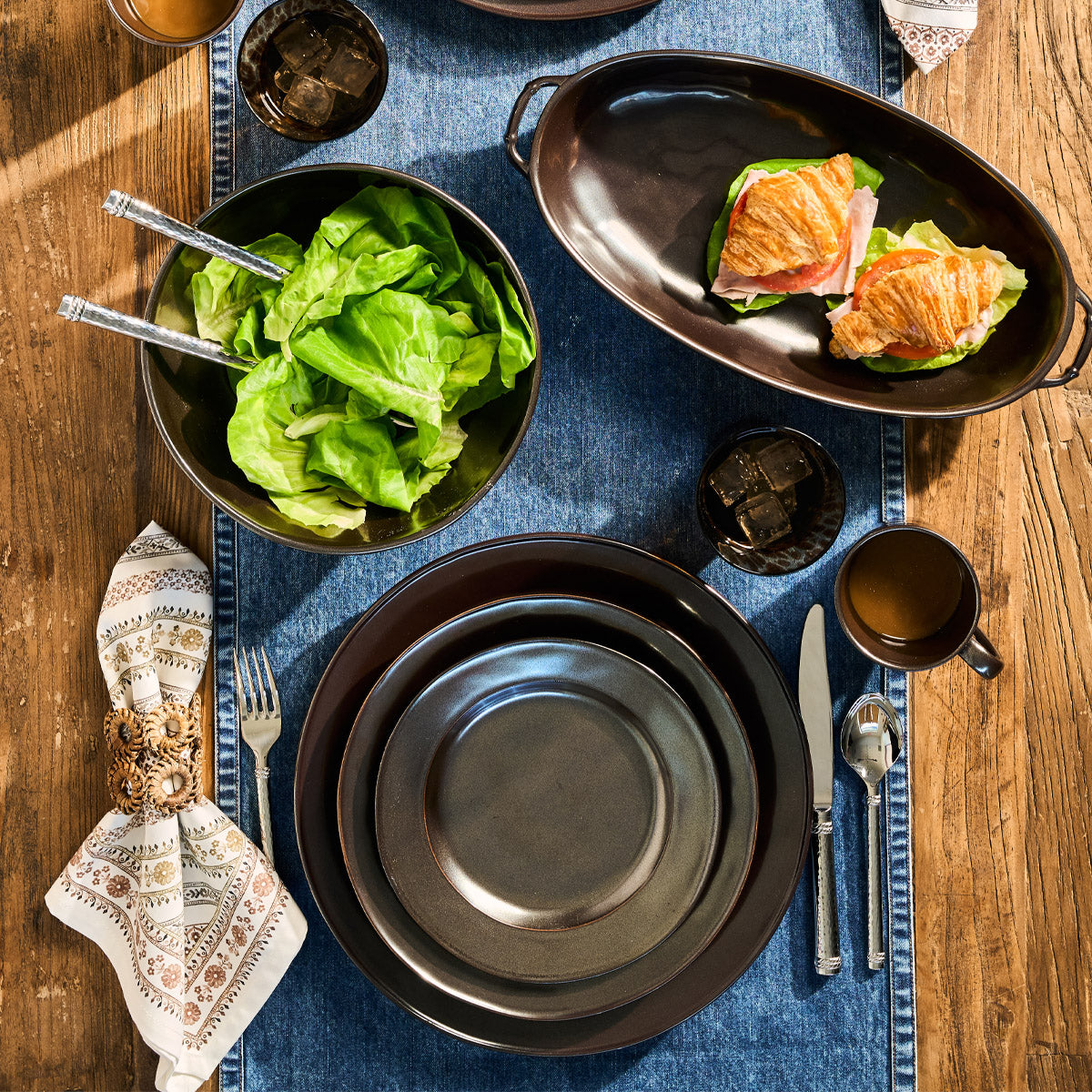 Juliska Pewter Stoneware Charger, detail view