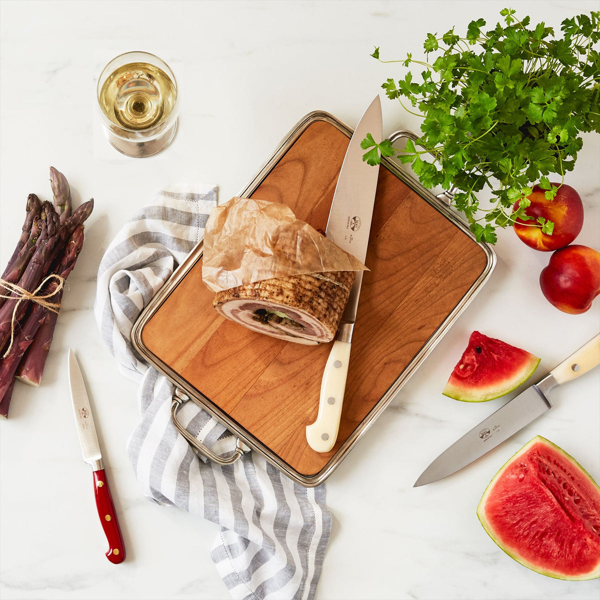 MATCH pewter cheese tray with cheese and fruit