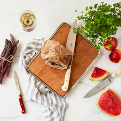 MATCH pewter cheese tray with cheese and fruit