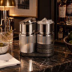 Christofle Club 30 Stainless Steel & Marble 5-Piece Bar Set
