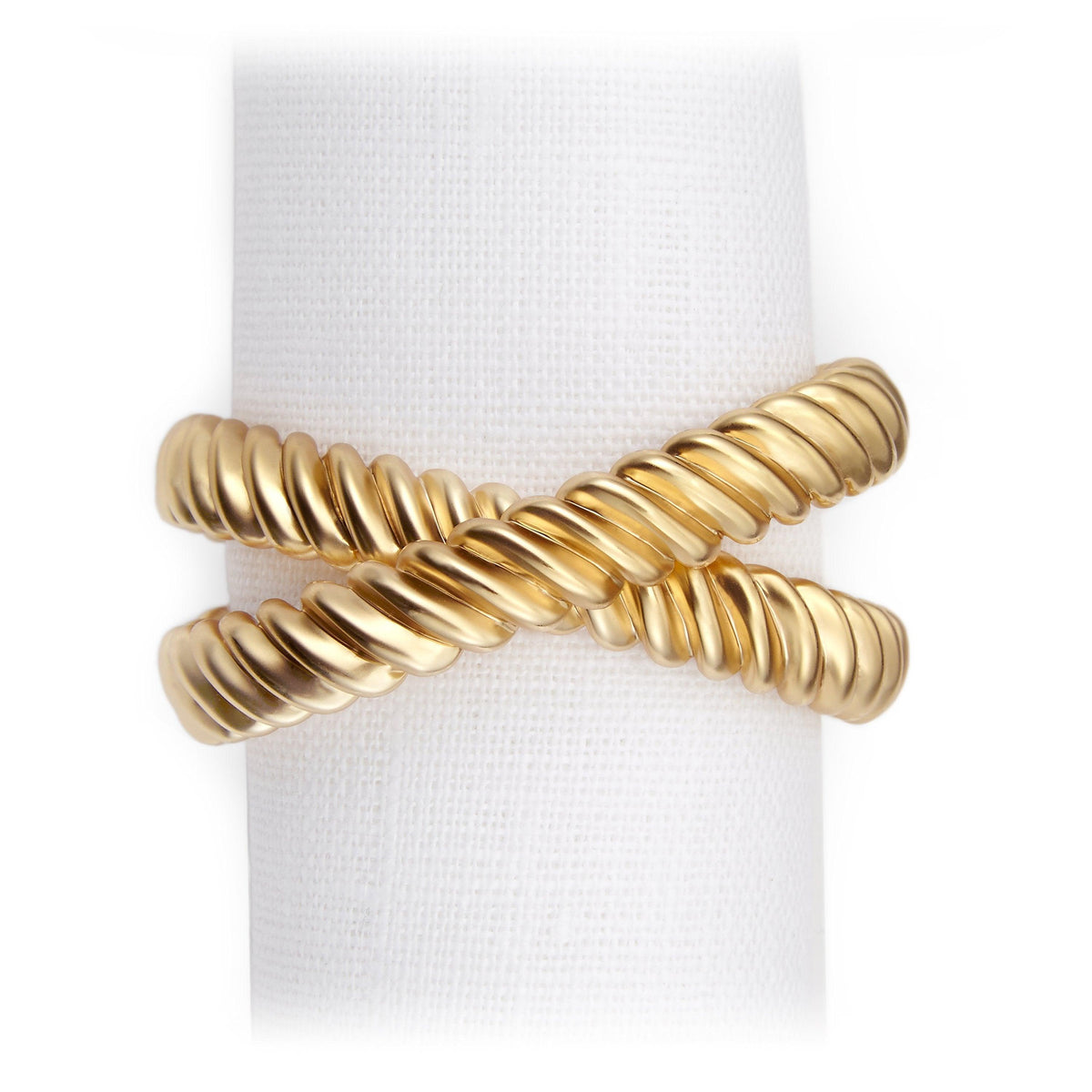 L'Objet Deco Twist Napkin Rings Set of 4, Gold