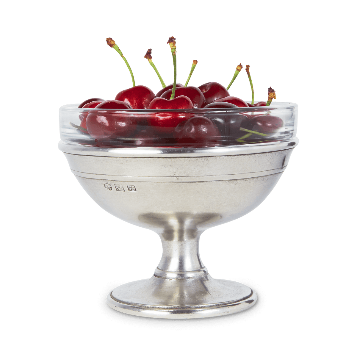 MATCH pewter dessert dish with glass insert