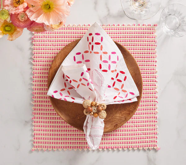 Duet Reversible Placemat in Blush & Pink, Set of 4