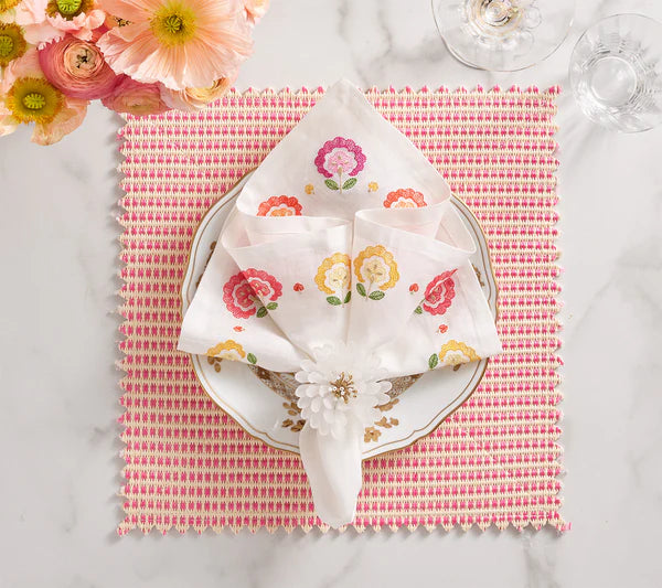 Duet Reversible Placemat in Blush & Pink, Set of 4