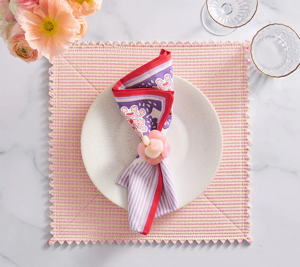 Duet Reversible Placemat in Blush & Pink, Set of 4