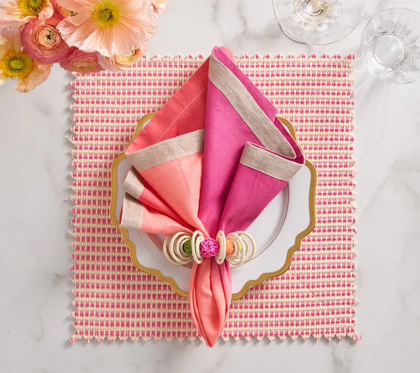 Duet Reversible Placemat in Blush & Pink, Set of 4