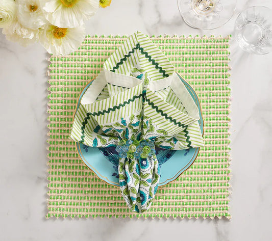 Kim Seybert Duet Reversible Placemats Blue & Green Set of 4